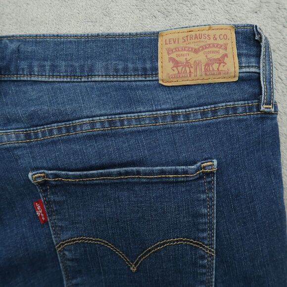 Levi's 720 Jeans Women's 34 Blue High-Rise Super Skinny 29" Inseam Distressed - Picture 16 of 16